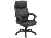 Executive High Back Eco Leather Chair with Locking Tilt Control and 2 Tone Stitching Black