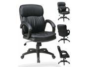 EC9231Mid Back Eco Leather Executive Chair with Padded Arms