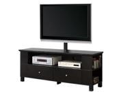 60 Wood TV Console with Mount and Multi purpose Storage Black By Walker Edison