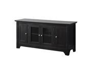 52 Wood TV Console with 4 Doors Matte Black By Walker Edison