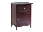 Night Stand Accent Table With Drawer And Cabinet For Storage By Winsome Wood