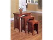 3 Piece Nesting Tables in Oak Finish by Coaster Furniture