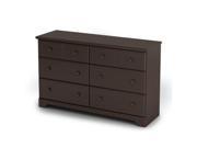 Summer Breeze Double Dresser in Chocolate By South Shore Furniture