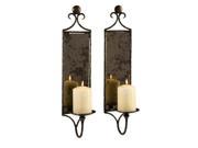 IMAX Hammered Mirror Wall Sconce Set of 2 6948 2