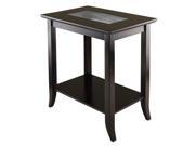 Genoa Rectanugular End Table with Glass Top and shelf