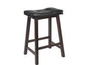 Black Cushion Counter Stool Walnut by Winsome Wood