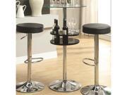 Black Bar Table with Tempered Glass Top and Storage by Coaster