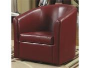 Accent Swivel Chair in Red Vinyl Upholstery by Coaster