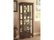 5 Shelf Curio Cabinet with Warm Brown Finish Mirrored Back by Coaster