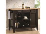 Kitchen Cart with Butcher Block Top by Coaster
