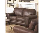 Rustic Styled Loveseat with Microfiber Upholstery in Brown by Coaster