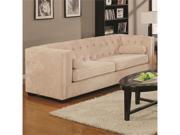 Transitional Chesterfield Sofa with Track Arms in Beige by Coaster
