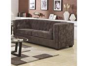 Transitional Chesterfield Sofa with Track Arms in Charcoal by Coaster
