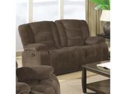 Casual Styled Double Reclining Love Seat in Brown by Coaster