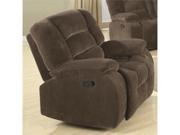 Casual Rocker Recliner in Soft Brown Upholstery by Coaster