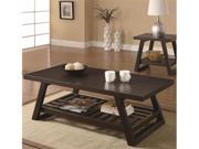 Casual Coffee Table with Slatted Bottom Shelf in Brown by Coaster