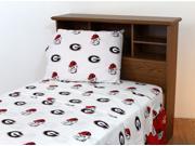 Georgia Printed Sheet Set Full White by College Covers