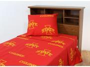 Iowa State Printed Sheet Set King Solid by College Covers