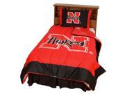 Nebraska Reversible Comforter Set Twin by College Covers