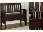 Cappuccino 3 Drawer Storage Bench