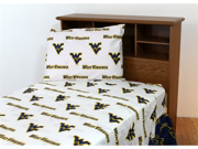 West Virginia Printed Sheet Set Full White by College Covers