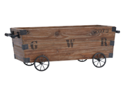 Wood Cart A Wood Storage Crate by Benzara
