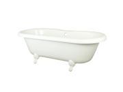 Kingston Brass VT7DS673023HW 67 inches Double Ended Acrylic Tub with White Constantine Lion Feet and 7 inches Centers Drillings White