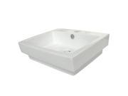 White China Vessel Bathroom Sink with Overflow Hole Faucet Hole