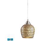 Elk Lighting Fusion 1 Light Pendant Satin Nickel 528 1GLD LED