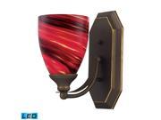 Elk Lighting 1 Light Vanity in Aged Bronze and Autumn Glass 570 1B A LED