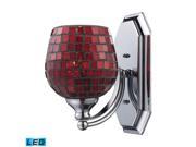 Elk 1 Light Vanity in Polished Chrome and Copper Mosaic Glass 570 1C CPR LED