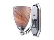 Elk Lighting Vanity 1 Light Vanity Polished Chrome and CrÃ¨me Glass 570 1C CR