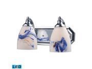 Elk 2 Light Vanity in Polished Chrome and Mountain Glass 570 2C MT LED