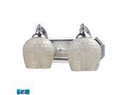 Elk 2 Light Vanity in Polished Chrome and Silver Mosaic Glass 570 2C SLV LED