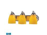 Elk Lighting 3 Light Vanity in Polished Chrome and Canary Glass 570 3C CN LED