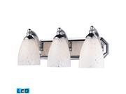 Elk 3 Light Vanity in Polished Chrome and Snow White Glass 570 3C SW LED