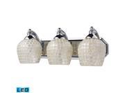 Elk 3 Light Vanity in Polished Chrome and Silver Mosaic Glass 570 3C SLV LED