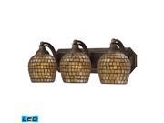 Elk 3 Light Vanity in Aged Bronze and Gold Mosaic Glass 570 3B GLD LED