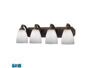 Elk 4 Light Vanity in Aged Bronze and Simply White Glass 570 4B WH LED