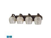 Elk 4 Light Vanity in Aged Bronze and Silver Mosaic Glass 570 4B SLV LED