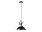 Elk Lighting Chadwick 1 Light Pendant Dark Walnut and Polished Nickel 66566 1