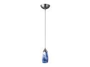 1 Light Pendant In Satin Nickel And Mountain Glass