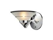1 Light Sconce In Polished Chrome And Etched Clear Glass
