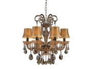 Julianne 6 Light Chandelier In Black Chrome And Golden Amber Glass