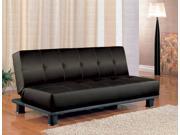Black Leather like Vinyl Futon Sofa Bed by Coaster Furniture