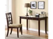 2pc Home Office Writing Desk and Chair in Brown Finish