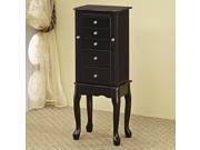 Queen Anne Style Jewelry Armoire in Black Finish by Coaster