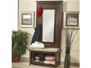 Walnut Finish Hall Tree Coat Hanger with Storage Bench by Coaster Furniture