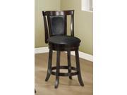 Black Cappuccino Wood 39 H Swivel Counter Stool 2Pcs by Monarch
