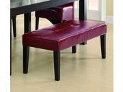 Burgundy 48 L Leather Look Bench by Monarch